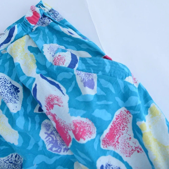 Vintage UMI Collections by Anne Crimmins  Teal Blouse & Midi Skirt Set Size 4 - Picture 13 of 15